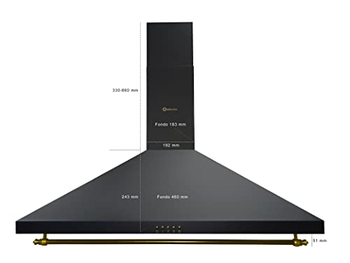 PACK AHORRO COCINA GAS F6S40G2 + CAMPANA de 90 cm H90PR / ESTILO RUSTICO NEGRO CON RIBETES DORADOS/ANCHO 60 CM/FUEGOS CON ENCENDIDO AUTOMATICO/HORNO 60 L. - imagen 6