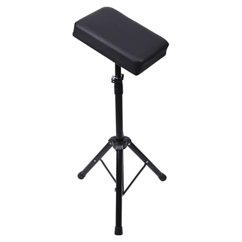 HOINCO Tattoo Armrest Stand Tripod,Foldable Tattoo Arm Leg Rest Stand Adjustable Height and Tilt Black Leather Pad Tattoo Table Beauty Stand Portable Armrest for Tattoo Studio Cover