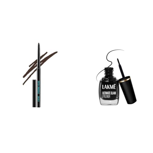 Image of LAKME Eyeconic Matte Kajal Brown (0.35G) & Insta Gel Eye Liner Black (9ml) - Semi-Matte, Water Resistant, Long-Lasting