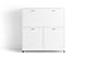 byLIVING Sekretär Montana/Sekretär matt weiß/Office-Schrank mit 1 Klappe und 2 Türen/Schwarze Griffe/B 120, H 127, T 40 cm