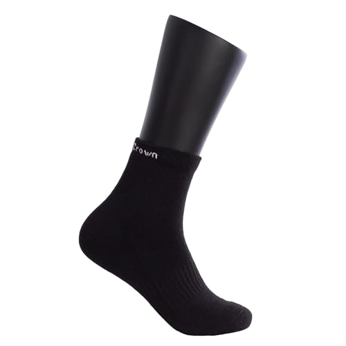 Black Crown - Calcetines Pro Tobilleros - 70% Poliéster, 28% Algodón, 2% Elastano - Ideales para Pádel y Todos Deportes - Negros. (Calcetines Pro Tobilleros, FR/ES, Números, 43, 46, Regular, Regular) ⭐