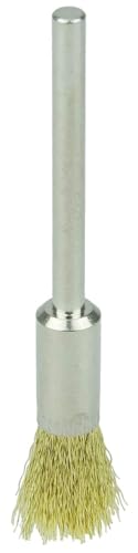 Image of Weiler 26097 Miniature Wire End Brush, 3 /16 inch, 0.03 inch Brass Fill, 1 /8 inch Stem, Made in the USA (Pack of 144)