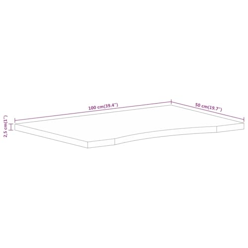 Plateau de Table en Manguier Massif Brut 100x50 cm Premium Rustique - 3