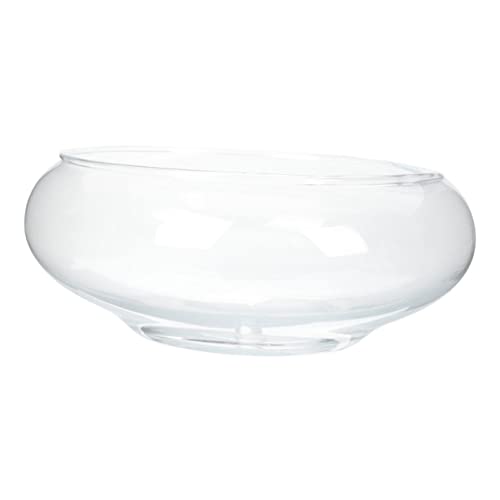 WOONEKY Round Fish Bowl Glass Aquarium Hydroponic Plant Pot Tabletop Mini Landscape Vase for Home Office Decor 25cm