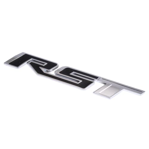 Image of 1Pc RST Tailgate Emblem Letter Badge Inserts Sticker Replacement for 2019 2020 2021 Silverado 1500 Tahoe Yukon SUV 4x4 (Chrome Black)