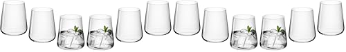 Gerlach 1760 Lot de 12 verres à boire 430 ml Verres à eau Verres à cocktail Verres à jus Verre à dessert Passe au lave-vaisselle Moderne