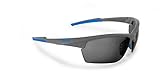 Epoch 7 Sport Golf Motorcycle Sunglasses Gray/Blue Frame with Smoke Lens