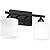 Black Bathroom Lights Over Mirror, Anti-rust Vanity Light Fixture for Bathroom, Modern 2-Light Wall Sconce Light for Living Room, Standard E26 Base, Milky White Glass Shades, Bulbs Not Included