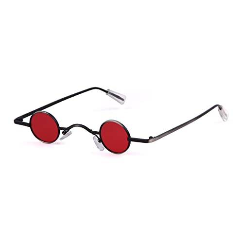 GIFIORE Lunettes de Soleil Mini Rondes Hippie, Lunettes de Soleil Rondes avec Monture en Métal Cover