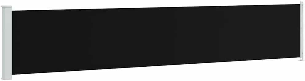 vidaXL Patio Awning, Sun Screen Retractable Awning Privacy Screen, Awning for Deck Porch Balcony Backyard Sun Protection, 46.1"x236.2" Black