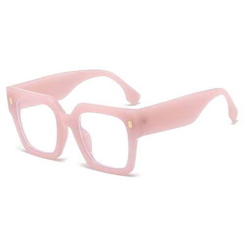 YAMEIZE Gafas Cuadradas Oversize Luz Azul - Bloqueadoras De Luz Azul Para Ordenador, Montura Gruesa