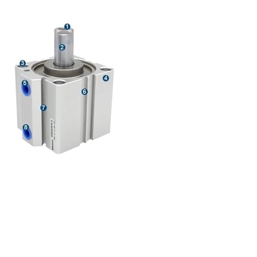 Actionneur pneumatique compact SDAD63 à double tige filetée pour machine - 3