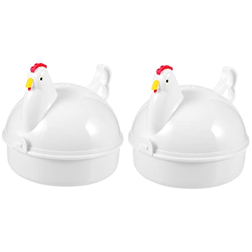 Garneck 2-piece Microwave Egg Egg Cooker for Microwave Lightweight Plastic Maker Metal Base for Daily Use