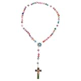 HEANUJJ Collar de Cruz Delicado para Mujer Hecho de Arcilla Polimérica y Madera, Ligero y Cómodo para Usar en Aniversarios y Día Madre