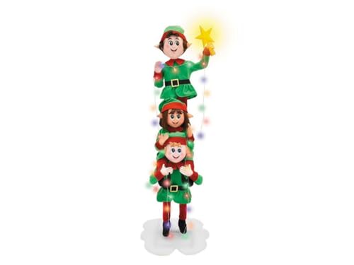 LED Elf Stack Christmas Decoration, Indoor/Outdoor Use, Light-Up with Sound,