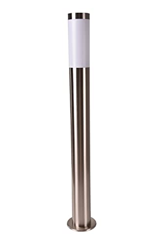 Novatool Gartenlampe I 80 cm I Edelstahl I IP44 I E27 Sockel I Gartenleuchte Stehlampe Säulenlampe außen Außenlampe Aussenleuchten Sockelleuchte...