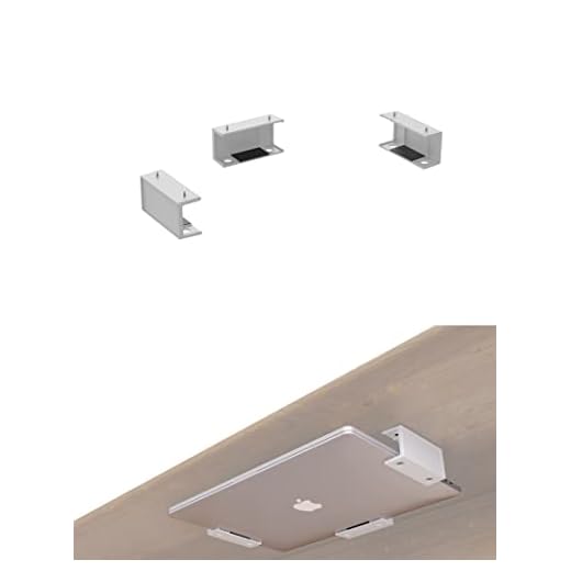 ZZHDESBY Under Desk Laptop Mount Under Desk Laptop Drawer with Adhesive & Screw Fit for Macbooks, Keyboard, Routers, Modems, Cable Box, Network Switch and More (White)