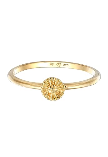 Bague argent 925 doré fleur Elli le raffinement bohème - 2