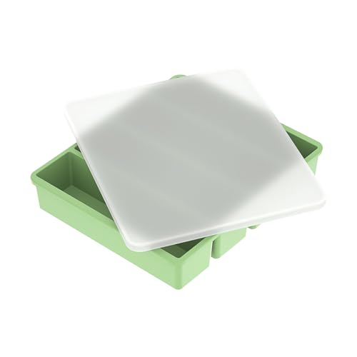 FLYGWIN 製氷皿 4穴 製氷器 大きい氷四角 四角の氷 製氷機 シリコン製 氷つくる容器 ゼリー飲料 果物 透明氷 ロックアイス ビール 四角氷 小型製氷機 家庭用 四隅型 氷つくる容器 アイストレー 取り出しやすい 冷凍 キッチン用品 (蓋付き)