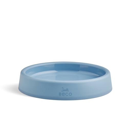 Beco Ciotola per gatti, ciotola stabile per cibo e acqua, plastica riciclata, base in gomma antiscivolo, piatti per alimentazione adatti ai baffi, blu marino
