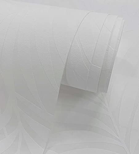 Paintable Tossed Palm Unpasted Wallpaper, Off-White, 20.9 In. W X 33 Ft. L, Pw20200 #TOP1