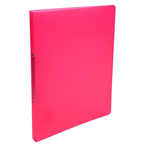 Exacompta - 54165E - Confezione da 5 Raccoglitori Chromaline - 2 Anelli Tondi 15 mm - Dorso 20 mm - Polipropilene Traslucido 0.5 mm - F.to Esterno 25x32 cm per A4 - Colore: Rosso