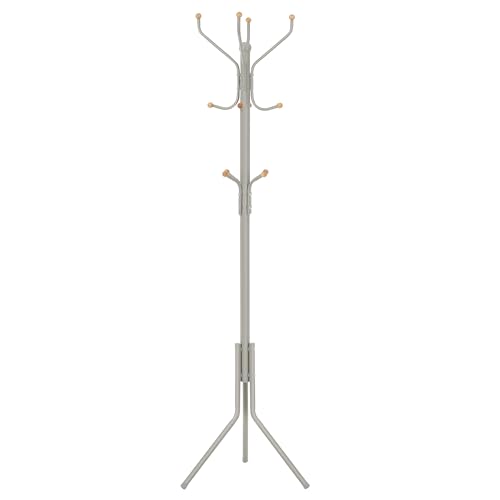SONGMICS Portemanteau, Portant à Vêtement d’Entrée, en Métal, sur Pieds, 182 cm, avec 12...