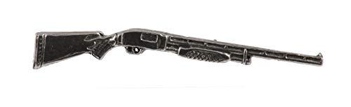 Pump Shotgun Pewter Lapel Pin, Brooch, Jewelry, A092
