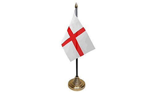 Pack Of 12 England St George Cross Desktop Table Centrepiece Flag Flags With Gold Bases Ideal For Party Conferences Office Display