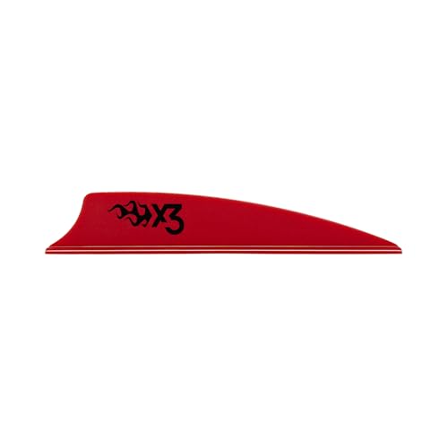 Ailettes X3 Bohning rouges 5,7 cm pour vos parcours de tir à l'arc en plein air