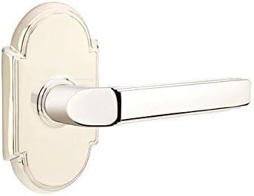 Emtek Privacy Set, Style 8 Rosette, Milano Lever, (Right Hand, French Antique)