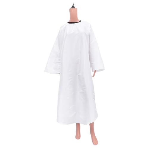 Capa de Barbero Impermeable con Mangas para Adultos Blanca miniatura 1