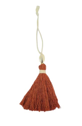 Image of Zippy Flora Handmade Cotton Tassels with Cowrie Shells for DIY & Crafts Project, Pack of 10 (Brown)