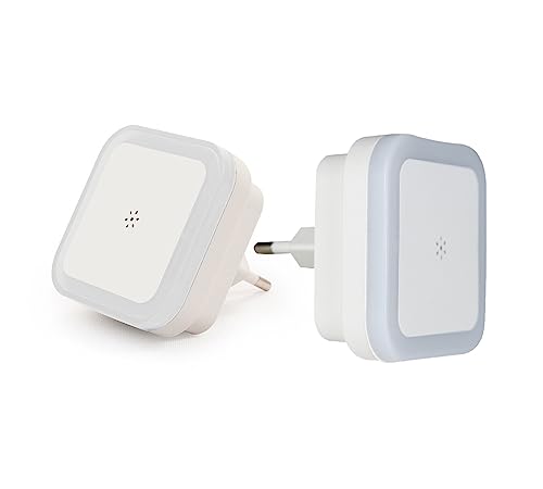 Kit 02 Luminaria Led Luz Noturna com Sensor Luminosidade Balizador Tomada Corredor Quarto Bebe 0.4w