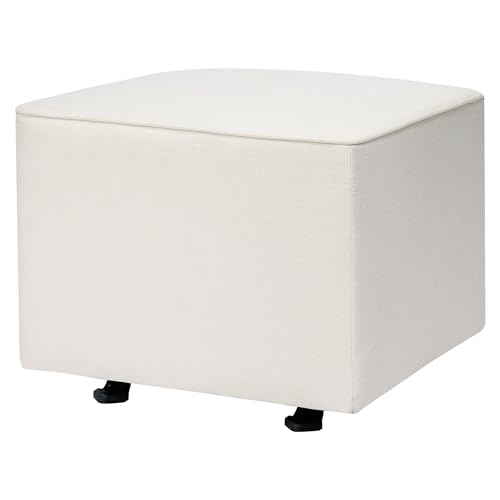 Image of Babyletto Kiwi Gliding Ottoman in Performance Cream Eco-Weave, Water Repellent & Stain Resistent, Greenguard Gold and CertiPUR-US Certified
