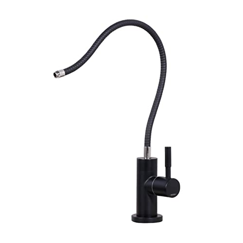 Robinet de cuisine eau filtrée en inox noir pour préparer le thé et le café