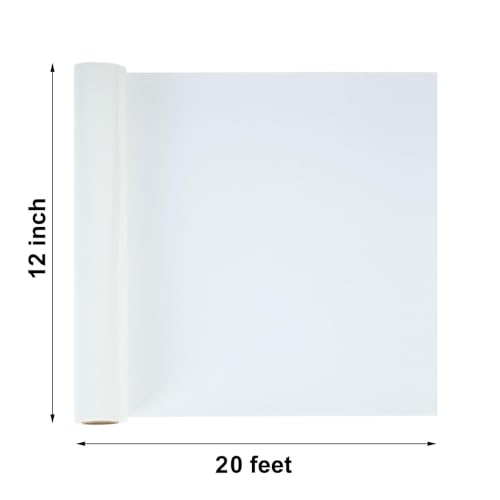Image of FUNKAKA Heat Transfer Vinyl Reflective White HTV Roll, 12 inch x 20ft Reflective Iron on Vinyl for All Cutter Machine, Easy to Cut & Weed for Heat Vinyl DIY Design