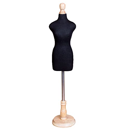 ZRY Niño Maniquí de Busto Enseñando, Maniquí Femenino Mini Maniquíes de Costura Negro, Tridimensional Cultivo Diseño de Placa de Ropa, 3 Tamaños (Size : Bust 28cm)