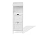 Rebecca Mobili Cómoda Blanca para Baño, Armario Compacto E Independiente, MDF, 1 Estante 2 Cajones, Multifunción, para Cocina Lavadero - Dimensiones: 84x30x30 cm (A x AN x FON) - Art. RE6682