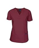 Dagacci Medical Uniform Women and Men Scrubs Shirts Medical Scrubs Top Small Burgundy
