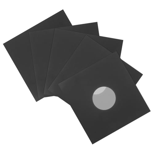 SOIMISS 6 Pezzi Custodie Esterne per Dischi in Vinile in Carta Kraft Nera Protettive e Resistenti per Conservazione Album Vinile