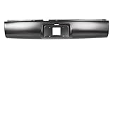 ECOTRIC New Black Rear Roll Pan Bumper w/License Hole & Light Compatible with 1994-2003 Chevrolet S10 S15 Sonoma GMC Pickup
