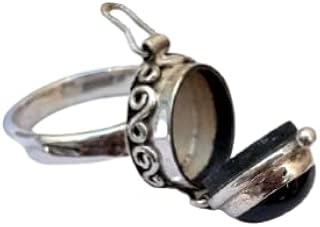 Black Onyx Ring, Poison Box Ring, Poison Ring, Black Stone Ring, Promise Ring, Healing Crystal Ring, Locket Ring, Natural Black Onyx ~ Gemstone Box Ring, Oval Stone Ring, Poison Pill Box, Birthstone Ring, Self-Love Ring, Handmade Poison Ring, Women Gift Ring, Christmas Gifts