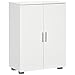 kleankin Mobile Bagno con 2 Ante con Soft Close, Mobiletto Bagno Salvaspazio con Ripiani Regolabili, Armadietto da Terra per Sala da Pranzo, Salotto, Soggiorno, Cucina, 60x30x80 cm, Bianco immagine