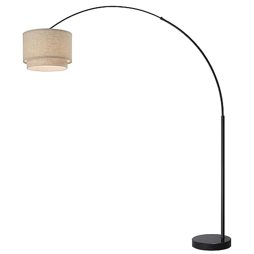 Major-Q Modern Arcing Floor Lamp - Tall Stand Up Arching Drum Shade - Large Contemporary Floor Lamp for Dining Rooms and Bedrooms - Corner Lamp for Office Lighting and Home Decor by Major-Q - Image 2