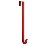 Aeranto Wreath Hanger for Front Door, Slim Over The Door Hook, Easy to Use and Reusable Holiday Wreath Holder for Christmas, Thanksgiving, Halloween and Daily Décor (15" Red, 1)