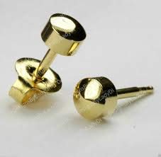 Beauty Relations 3 pair Universal mini gold 24 k balls for ear piercing stud hypo allergenic