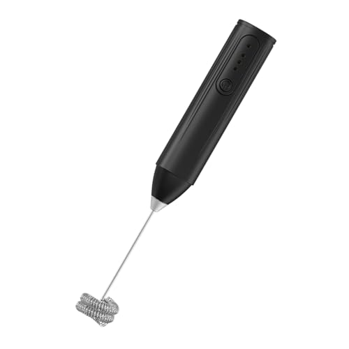 Varita de espuma de leche para café, espumador de café de mano, batidor eléctrico recargable, batidor de café de espuma de crema recargable, varita de espuma de 3 velocidades, par de utensilios de