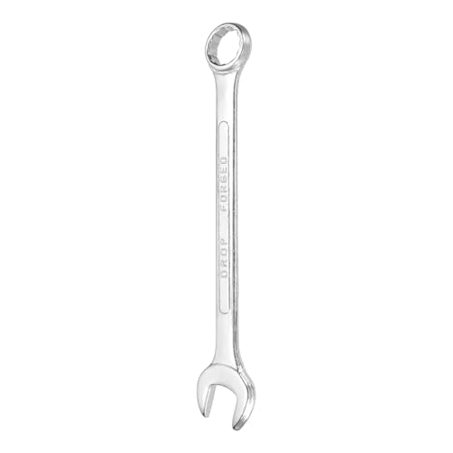 sourcing map Combination Wrench 18mm Metric 12-Point Box and Open End Zinc Plated Steel Double Ended Spanner Tool for Automotive Pipe Furniture Machinery DIY Repair, Silver White