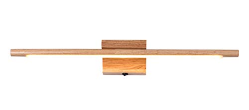 HKLY Lámpara para Espejo LED Madera, Aplique de Pared Espejo Baño, Interior 60CM Luz Baño, Lámpara de Pared Espejo Iluminación para Maquillaje 10W, No-regulable IP44,Warm light